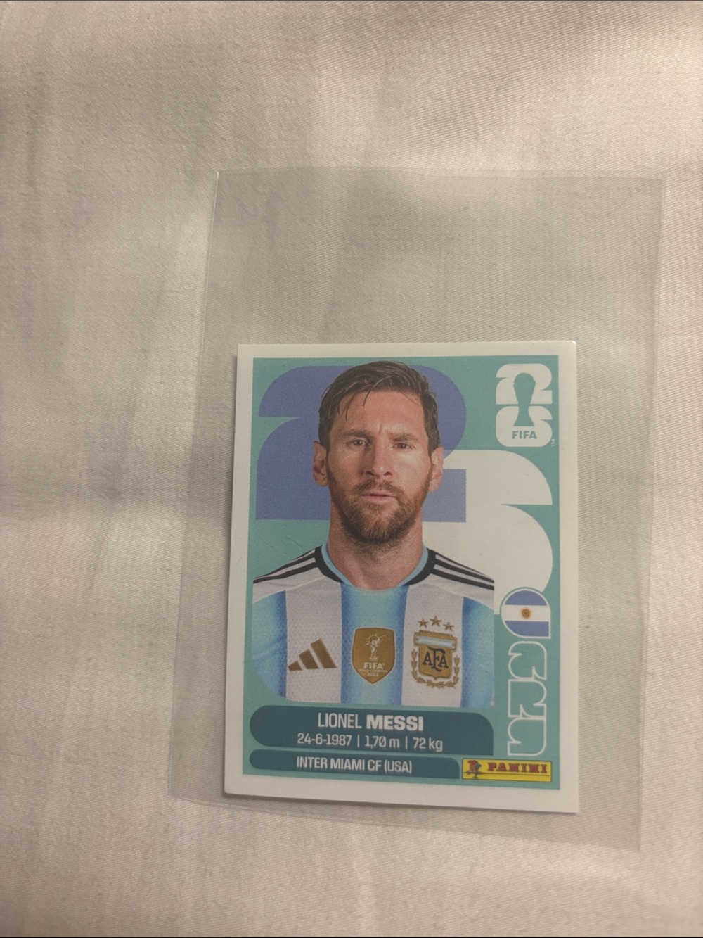 Panini Light Blue White Lionel Messi Collectible Card